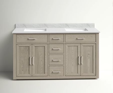 Bathroom Vanity ordered! Primary bathroom storage master bath redo wood vanity 60” 

#LTKsalealert #LTKhome