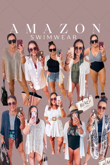 Amazon swimwear favorites!  Be sure to save this post to your favorites if you have an upcoming warm weather vacay!  XL in all suits. Large in the swimsuit coverups!  

#LTKmidsize #LTKfindsunder50 #LTKSeasonal