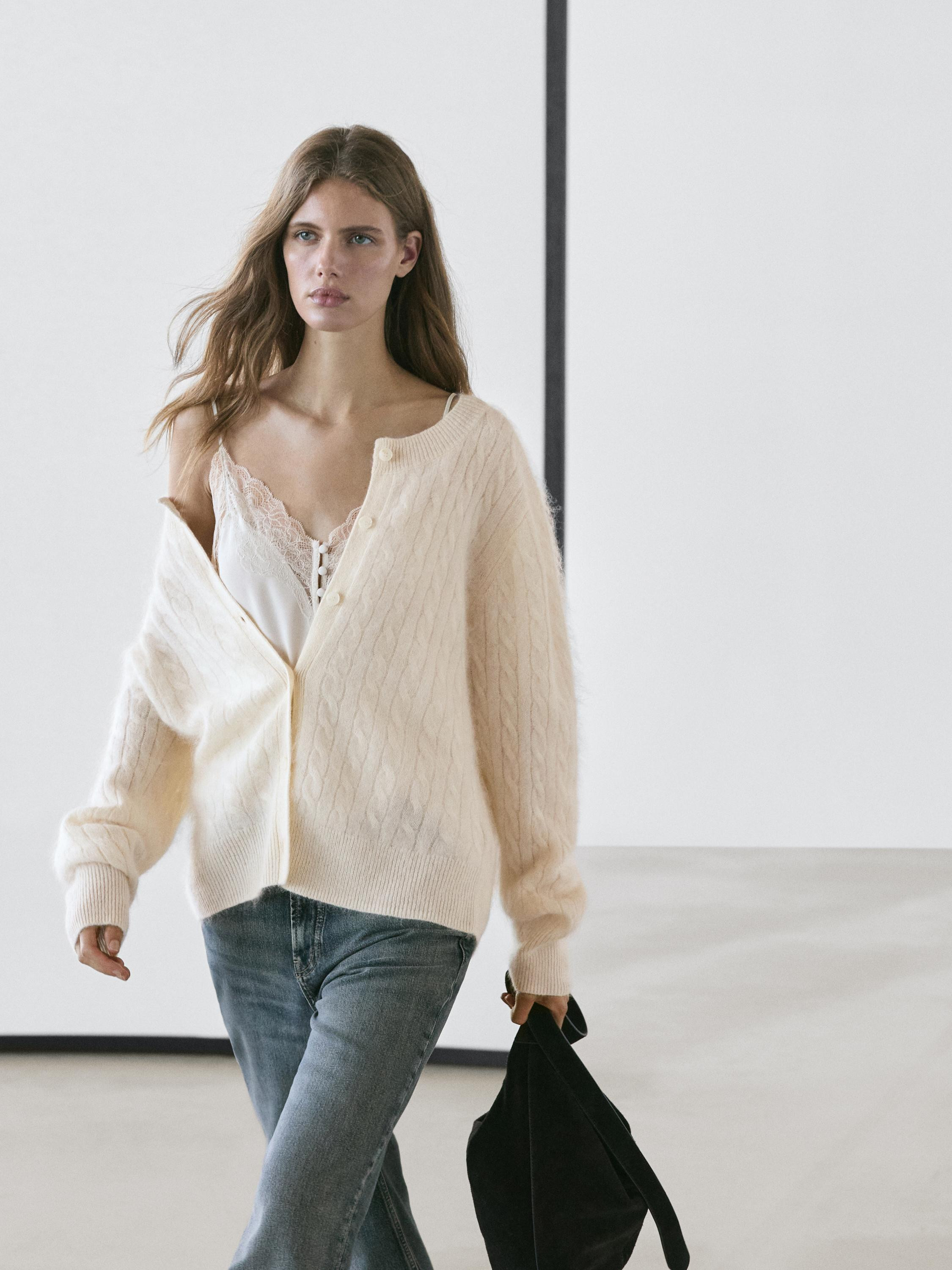 Cable-knit wool cardigan | Zara US