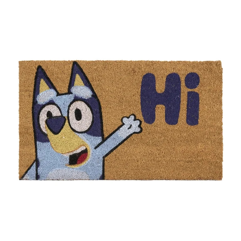 Bluey "Hi" Indoor/Outdoor Coir Mat, 18"x30", Rubber backing | Walmart (US)