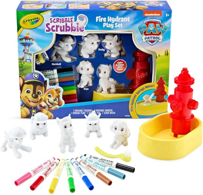 Crayola Scribble Scrubbies PAW Patrol Toy Playset, Washable Coloring Pets & Bath Tub Set with Mar... | Amazon (US)