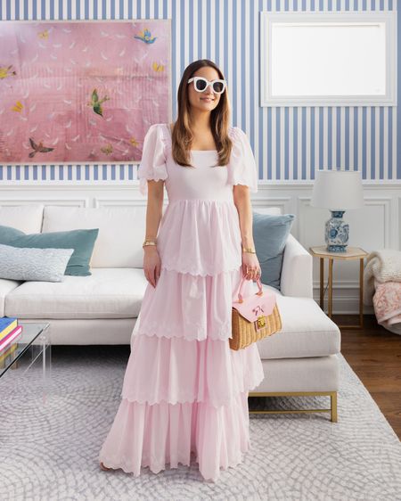 Love this pretty pink dress and maxi dress option. Perfect as a wedding guest dress or for a special occasion. 

#LTKwedding #LTKSeasonal #LTKparties