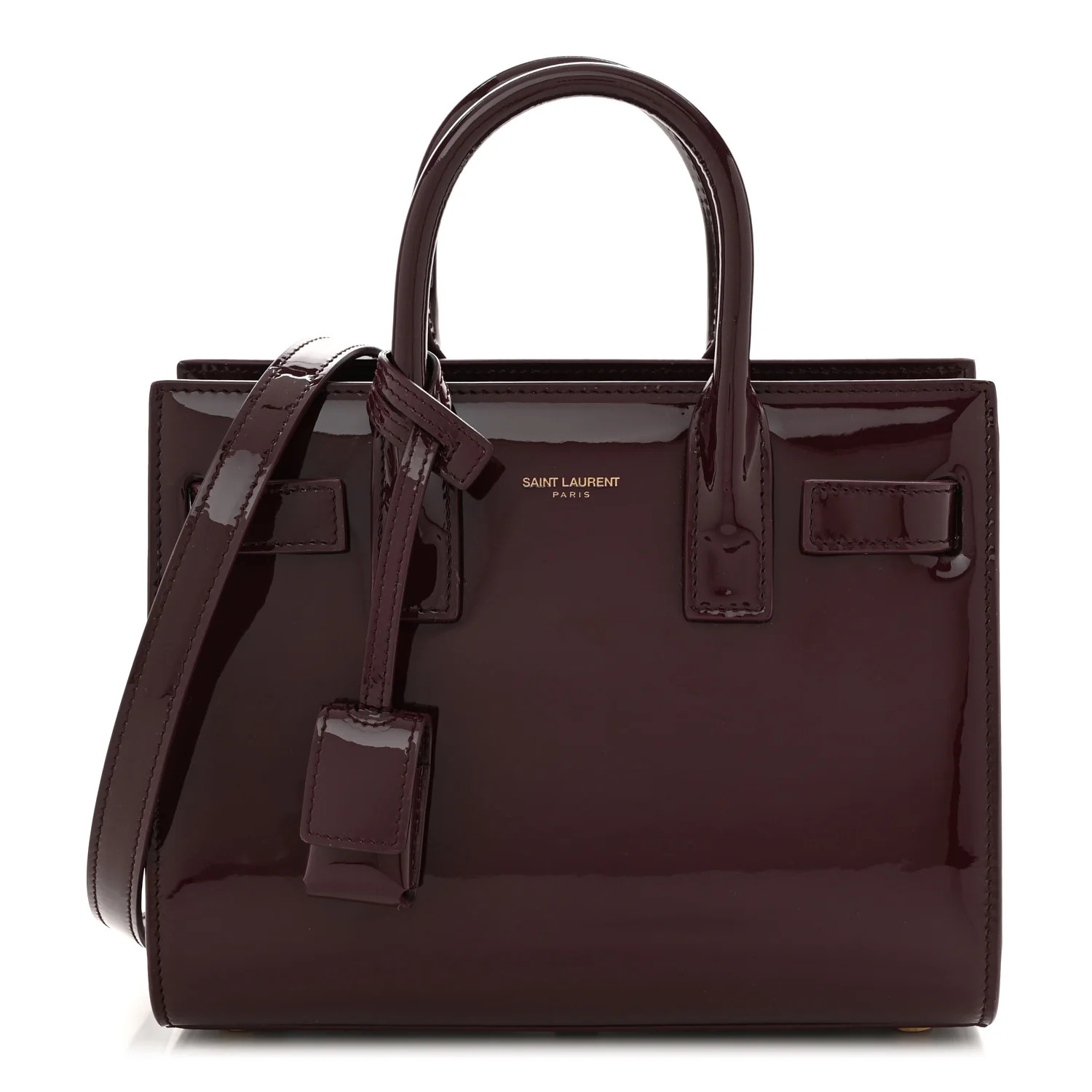 SAINT LAURENT Patent Nano Sac de Jour Dark Red Wine | FASHIONPHILE | FASHIONPHILE (US)