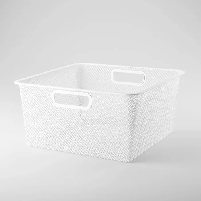 13" X 13" X 6.25" Short Metal Sweater Bin White - Brightroom™ | Target
