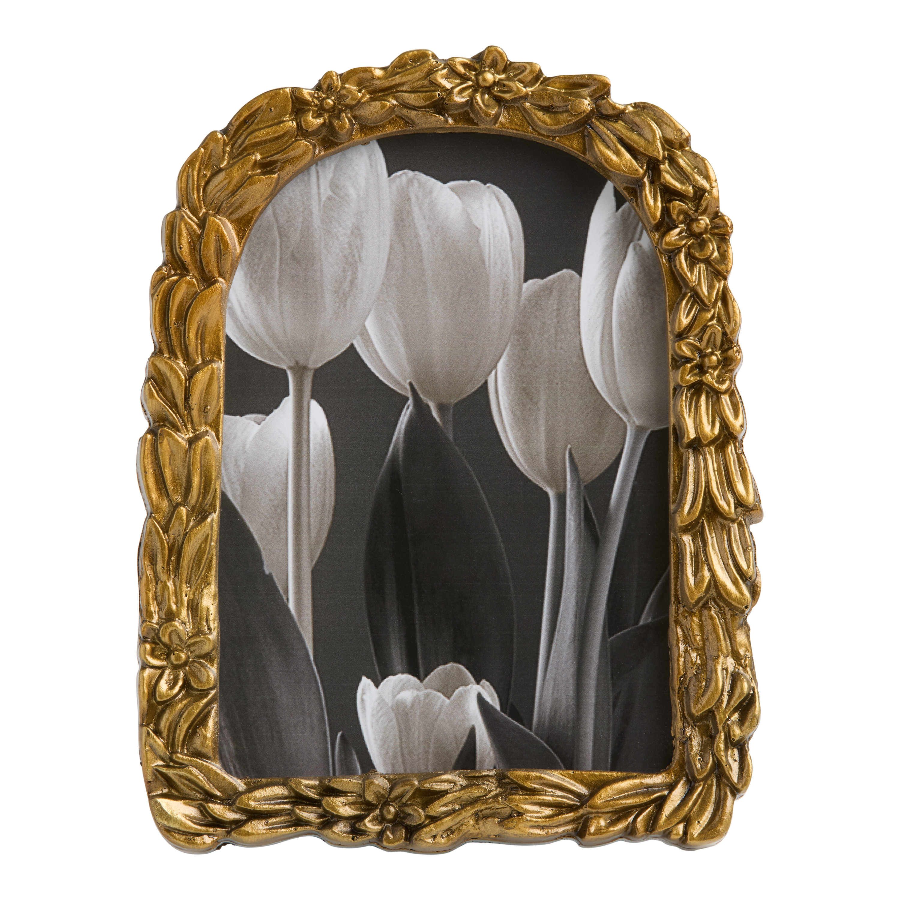 Antique Gold Ornate Florals Arched Picture Frame | World Market