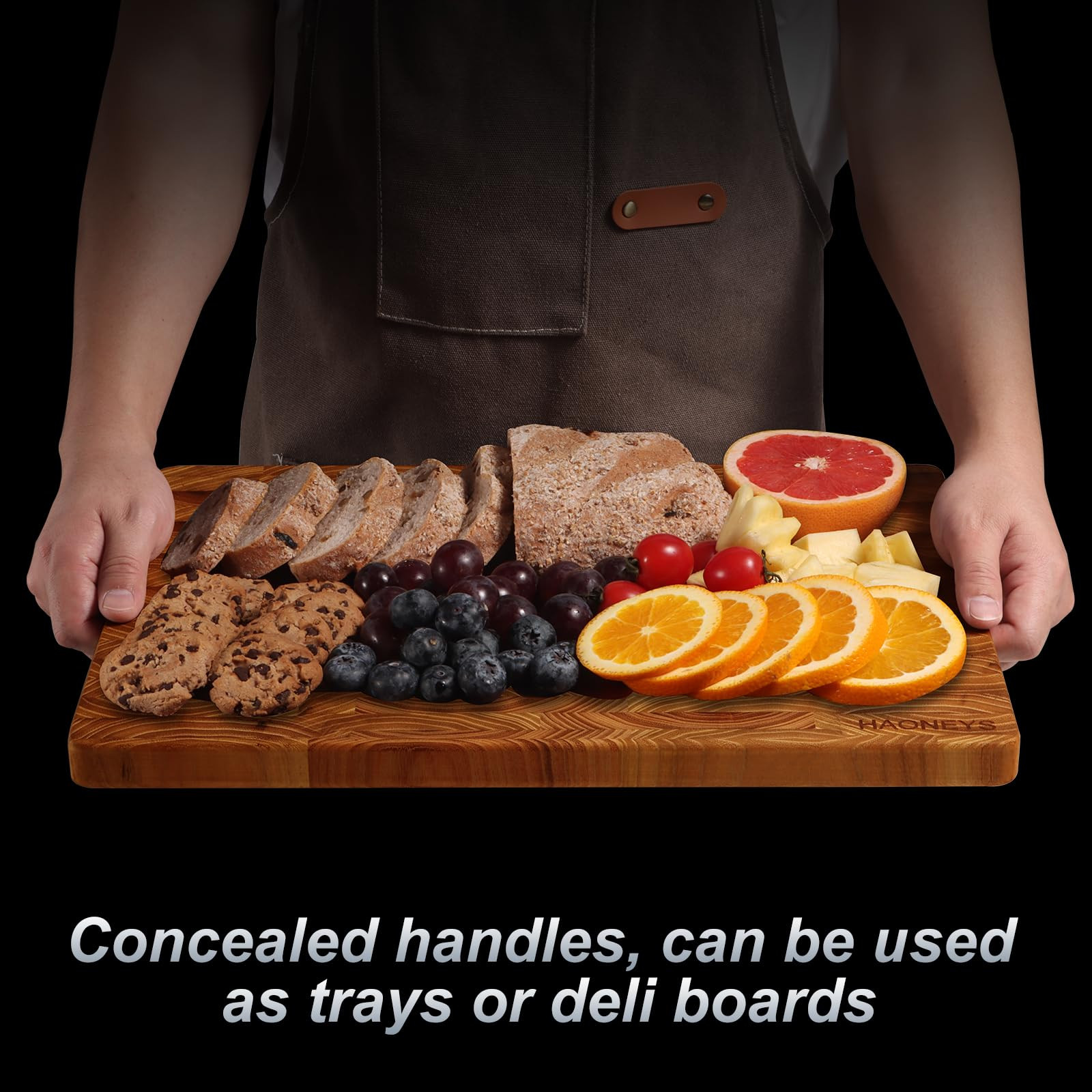 Teak Wood End Grain Cutting Boards for Kitchen, Large Wood Chopping Board with Hidden Handles, Wo... | Amazon (US)