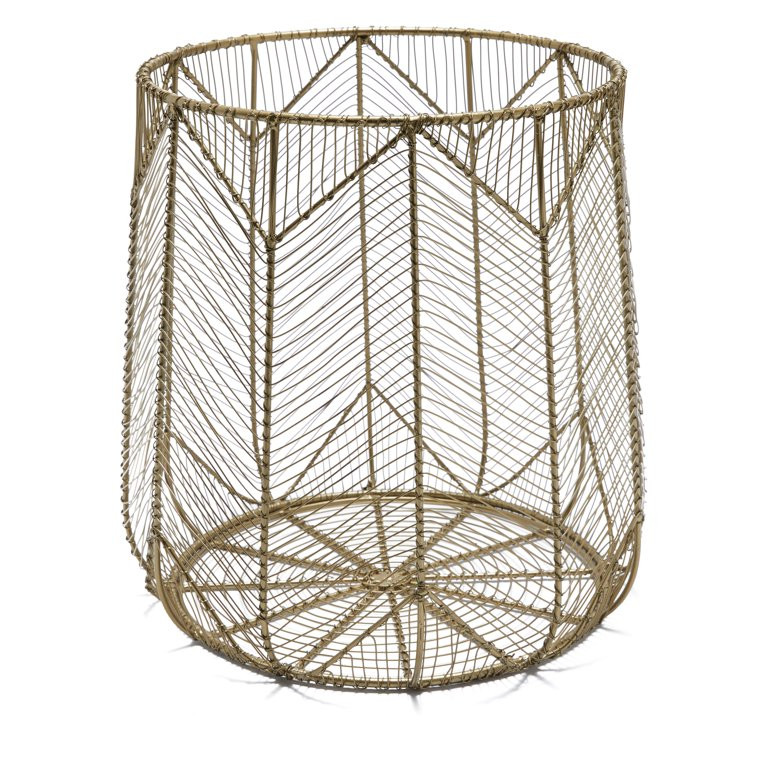 Handmade Chevron Wire 2 Piece Basket Set, Brass by Drew Barrymore Flower Home | Walmart (US)