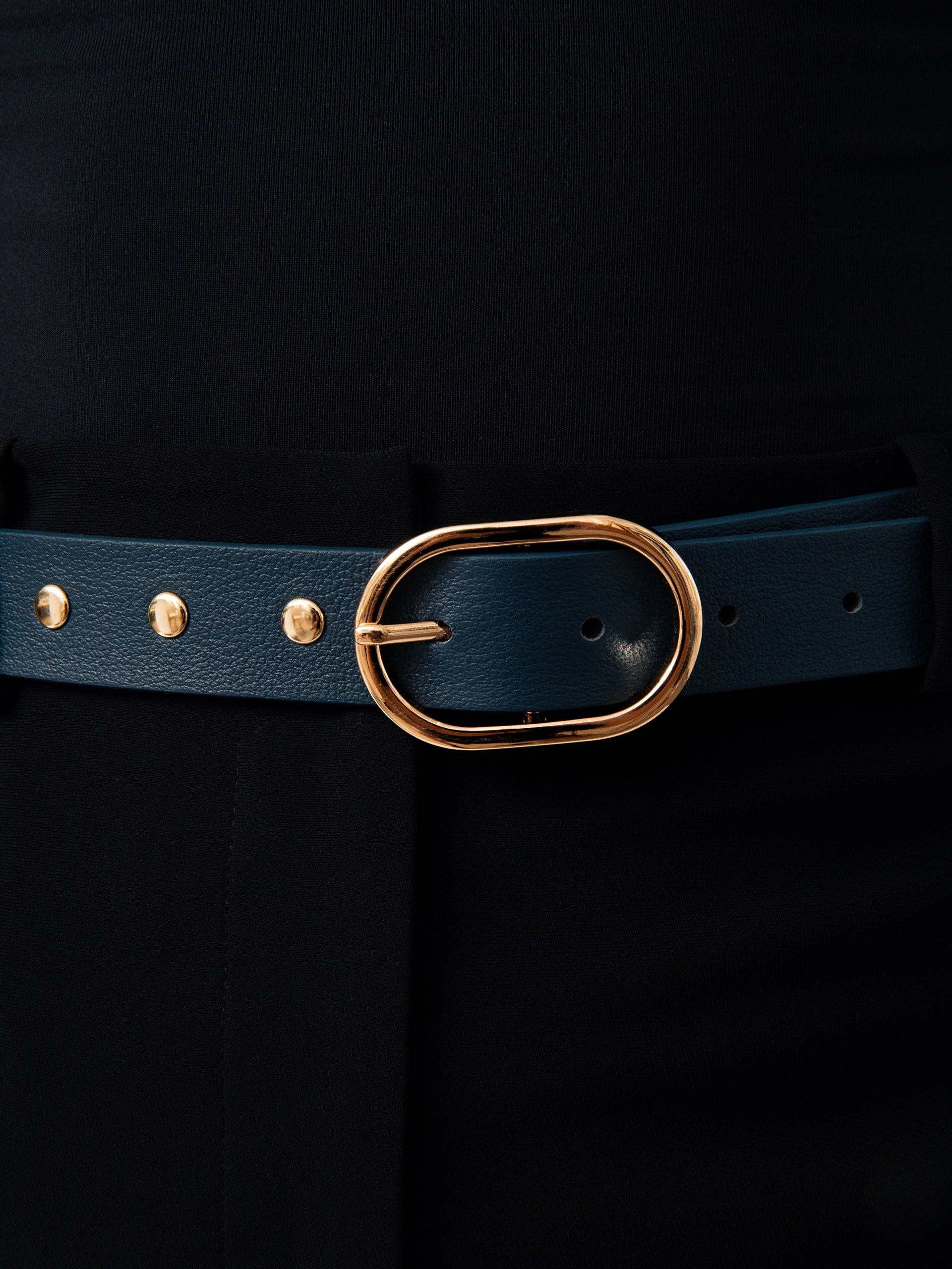 Boyfriend Stud Belt in Denim | Ettika