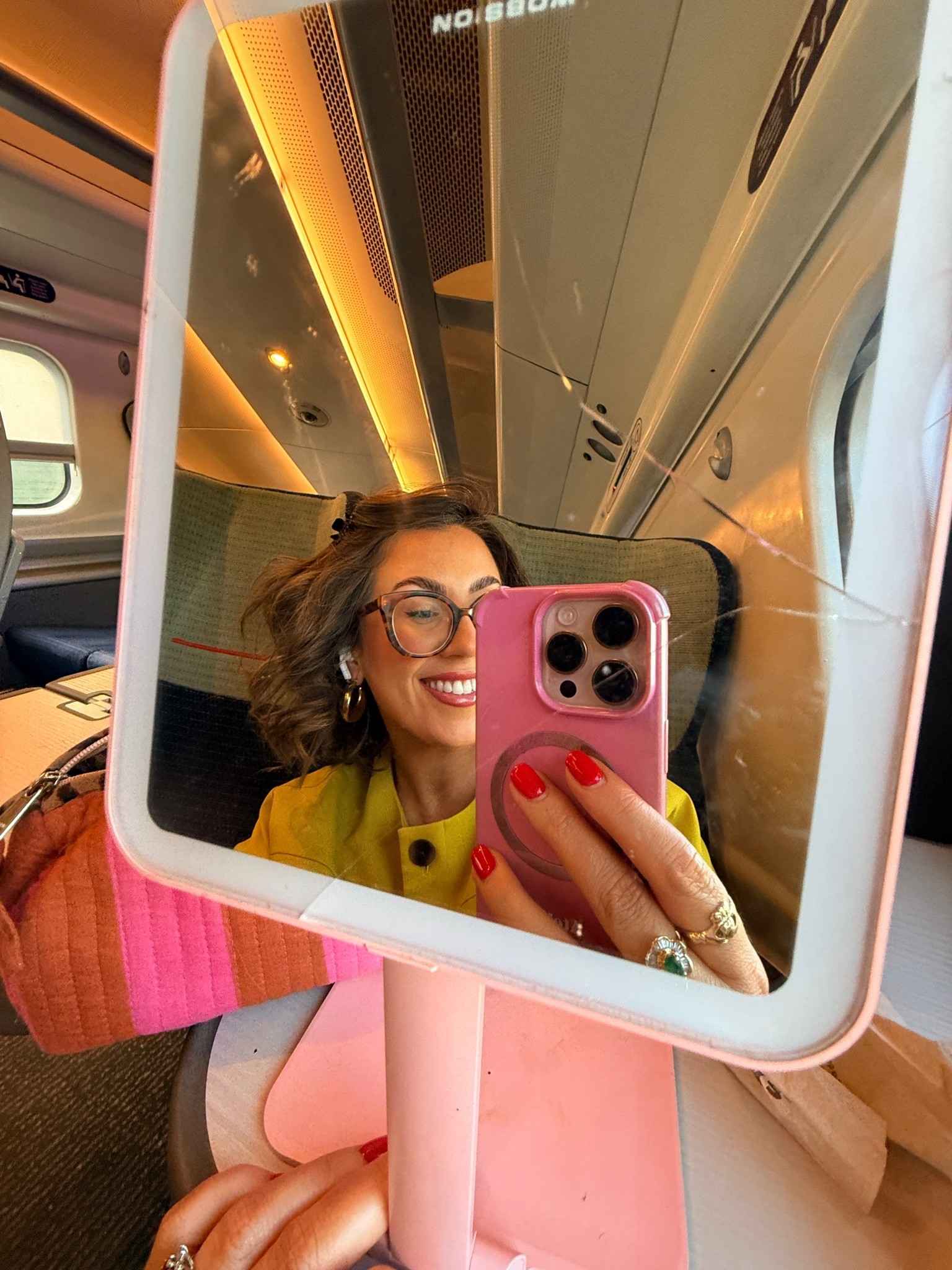 The best mirror EVER! 
Perfect for travelling, and every day. It folds up super compact and comes up to eye level height when doing make up at a table which makes a huge difference. Most portable mirrors are very low. 

Ignore my crack lol

#LTKbeauty #LTKgiftguide #LTKtravel