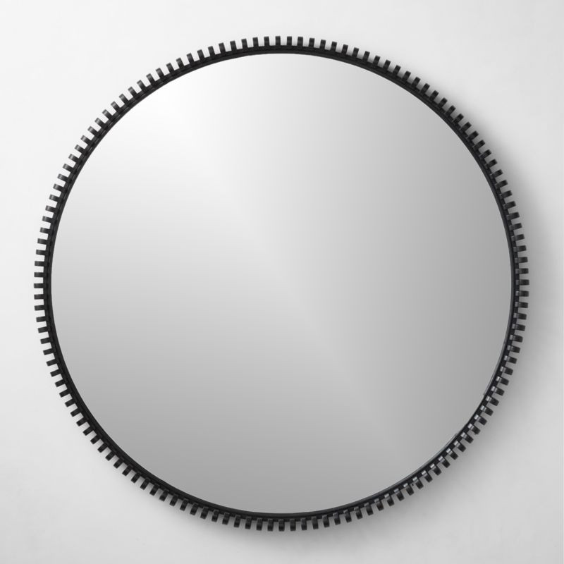 Monaco Black Round Wall Mirror 48" + Reviews | CB2 | CB2
