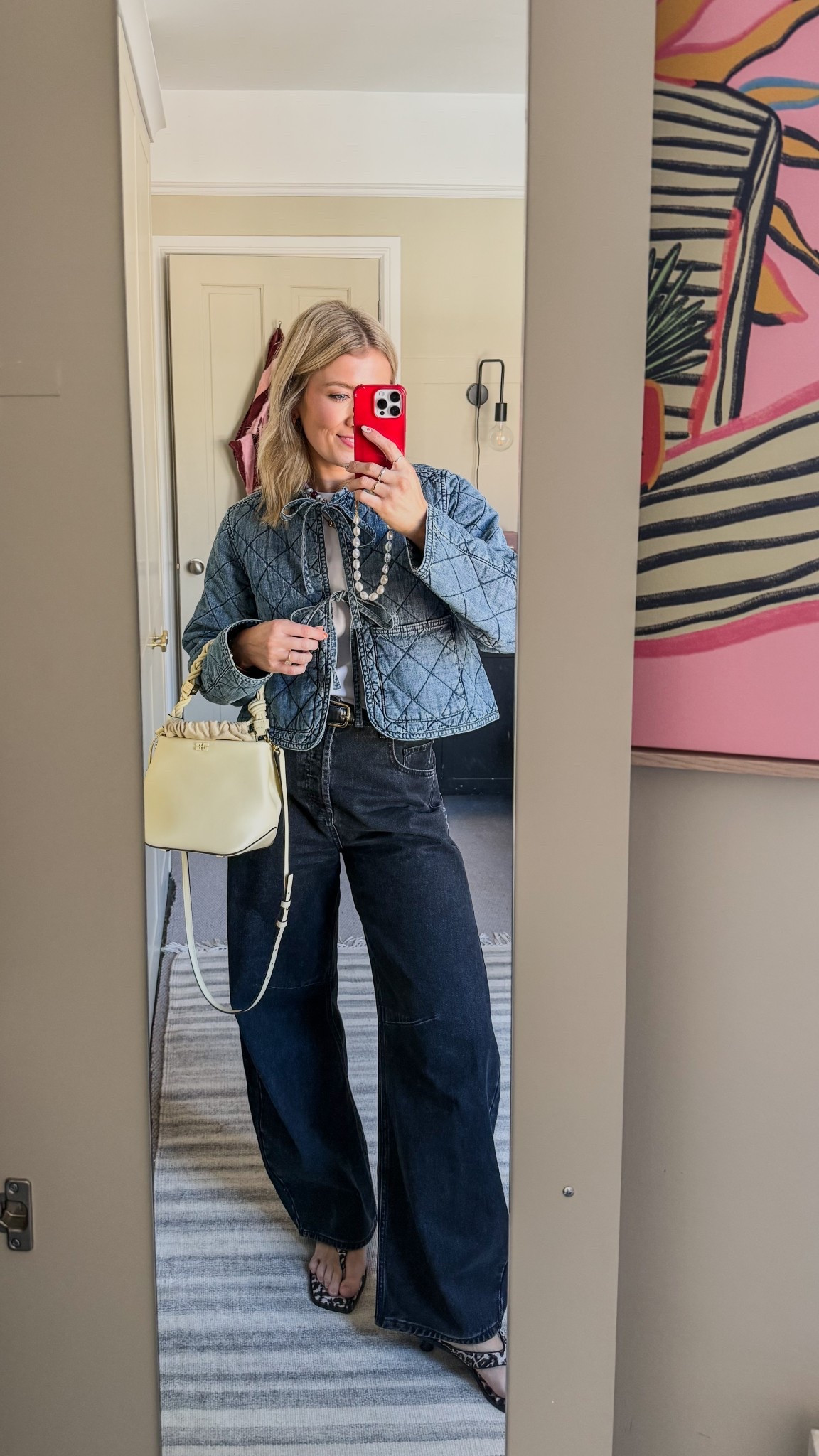 Jeans: asos, size 8
Sandals: M&S
Jacket: George Asda, size 10
Bag: Ganni 
T-shirt: Uniqlo, size M

#LTKstyletip #LTKuk #LTKspring