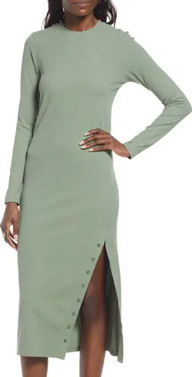 Women's Long Sleeve Rib Organic Cotton Blend Nightgown | Nordstrom