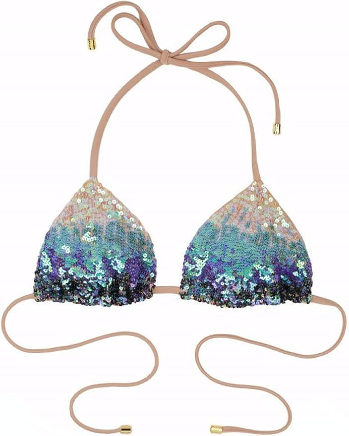 Beach Bunny Ariel Mermaid Blue Ombre Sequin Tri Top Bikini | Amazon (US)