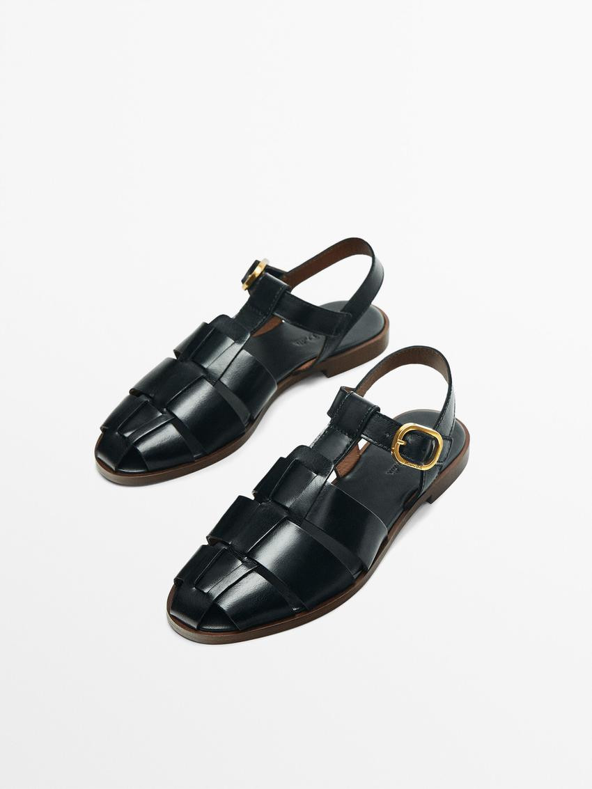Buckled cage sandals | Massimo Dutti US
