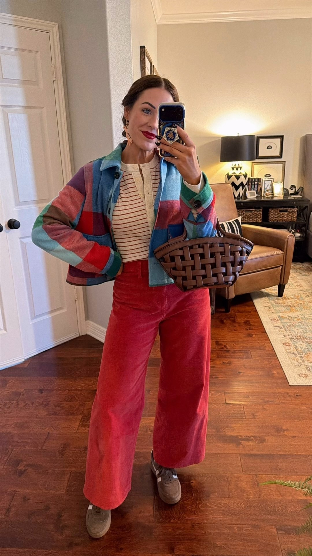 Casual date night birthday dinner valentines outfit inspo target wide leg pants aerie Henley top gola sneakers Walmart jacket plaid coat

*Earrings are from 11Jules #LTKFindsUnder50 

#LTKOver40 #LTKootd #LTKValentine