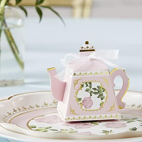 Kate Aspen, Tea Time Whimsy Collection, Teapot Tea Party Favor Box (Set of 24), One Size, Pink & ... | Amazon (US)