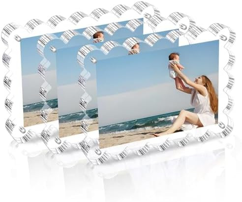 Chivalral 3 Pack Acrylic Picture Frame. 4x6inch Magnetic Picture Frames, Double Sided,10+10mm Thi... | Amazon (US)