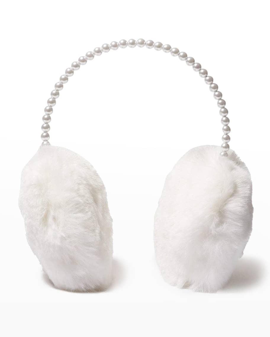 Lele Sadoughi Oversize Pearly Faux Fur Earmuffs | Neiman Marcus