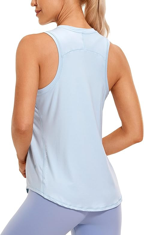 CRZ YOGA Lightweight Racerback Tank Tops for Women High Neck Workout Athletic Running Sleeveless ... | Amazon (US)
