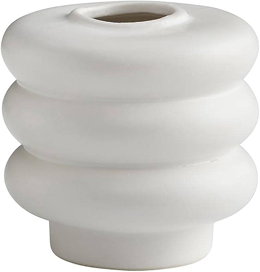 47th & Main Modern Flower Vase | Ceramic Vase for Home Décor, 4" Tall, Matte White | Amazon (US)