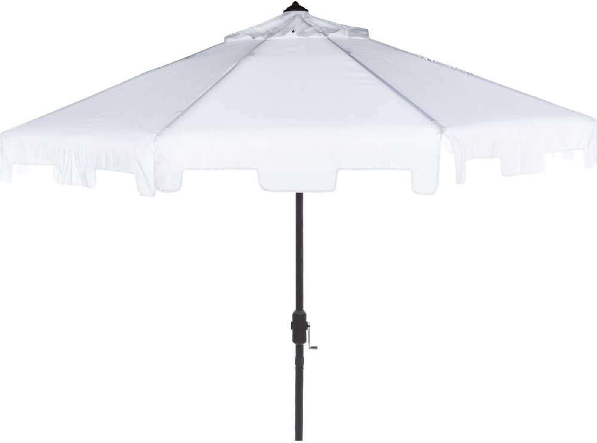 Uv White Resistant Zimmerman 9 Ft Crank Market Push Button Tilt Umbrella With Flap | 1stopbedrooms