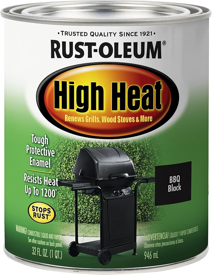 Rust-Oleum 7778502 Heat Protective Enamel, Quart 32-Ounce, Bar-B-Que Black | Amazon (US)