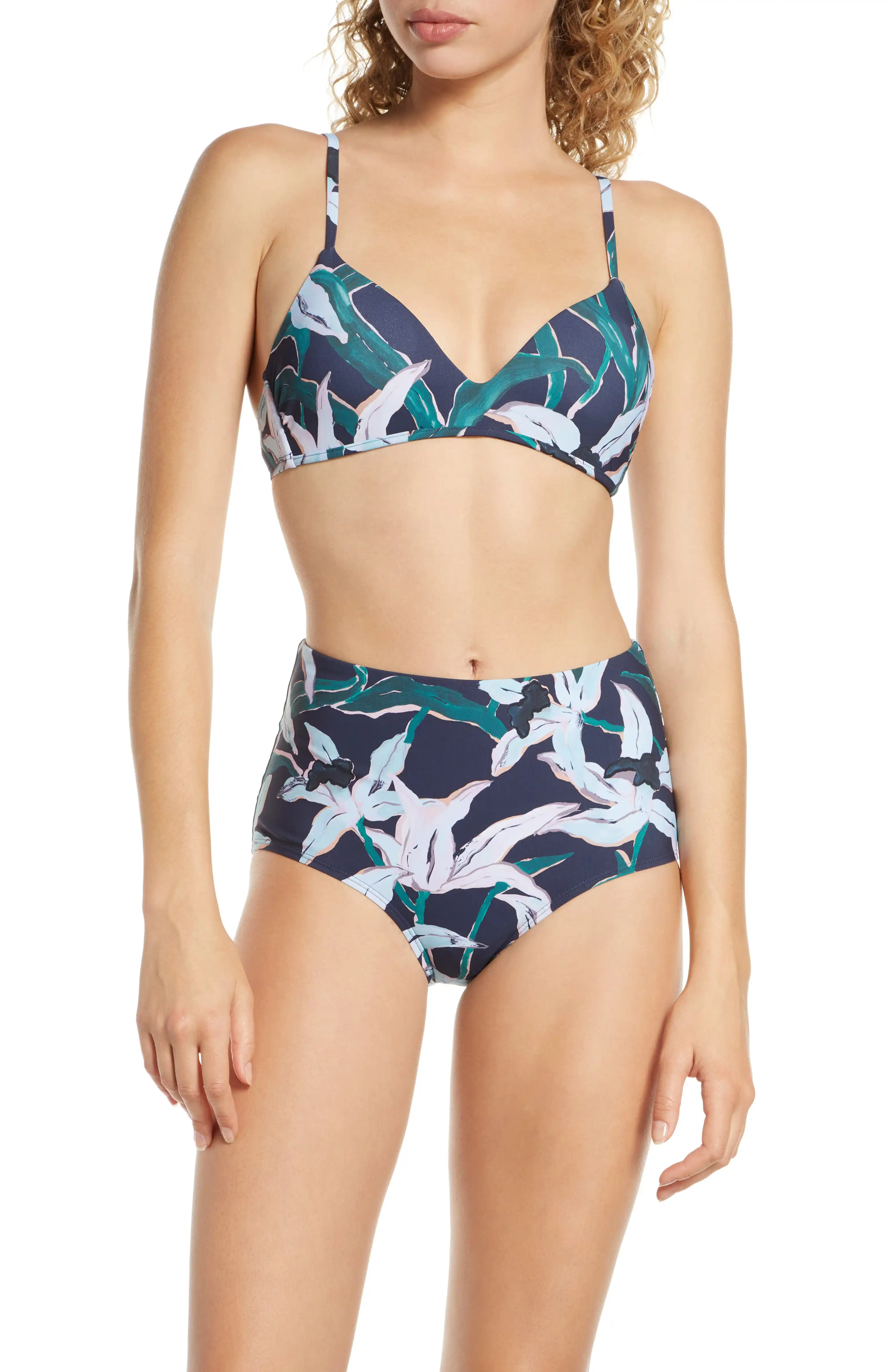 Floral High Waist Bikini Bottoms | Nordstrom