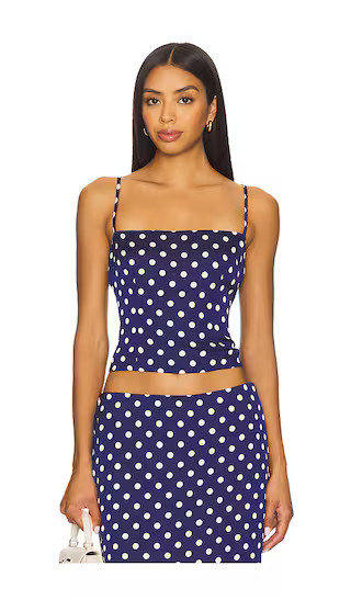 Annie Cami Top in Navy Polka Dot | Revolve Clothing (Global)