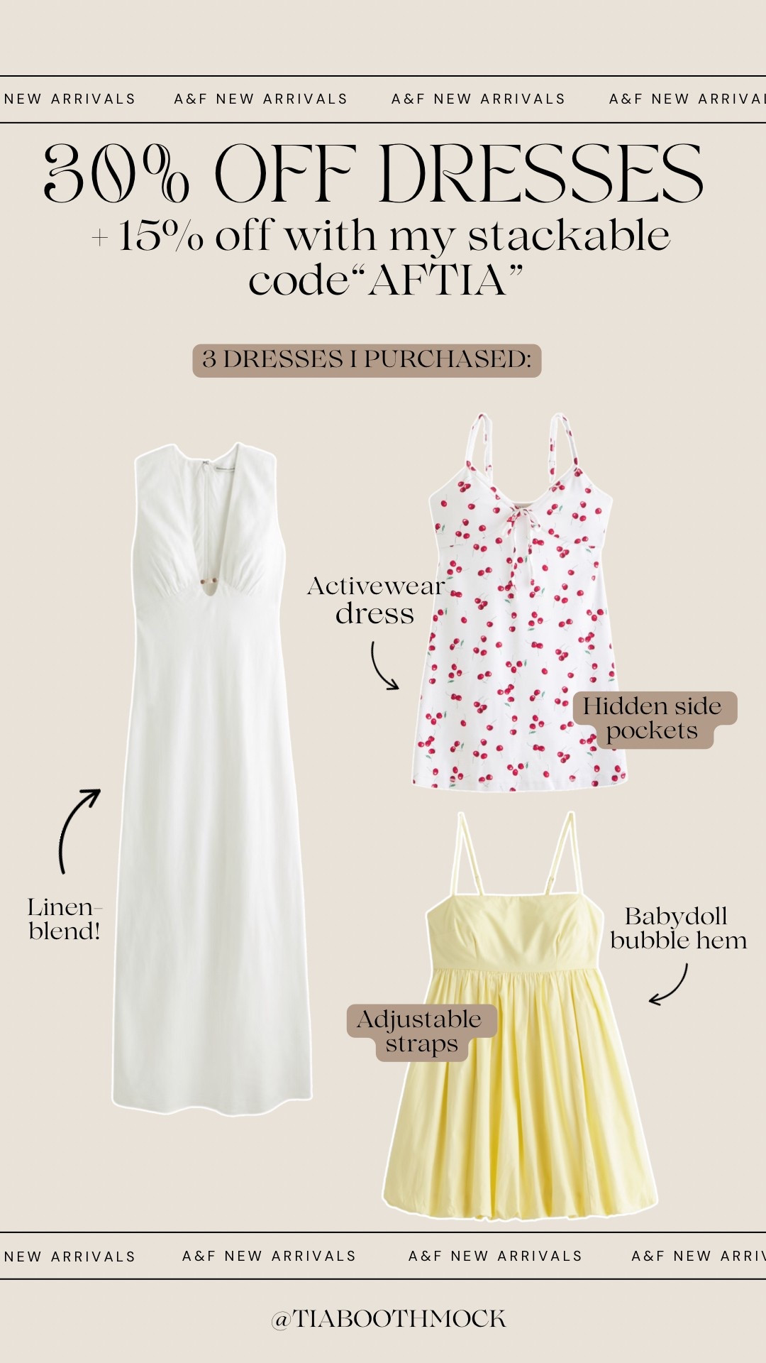 Dresses from my recent @Abercrombie order! I’ll try these on and share as soon as they come in 🤗 Use code “AFTIA” for an additional 15% off at checkout! #AbercrombiePartner 

#LTKSaleAlert #LTKSeasonal #LTKStyleTip