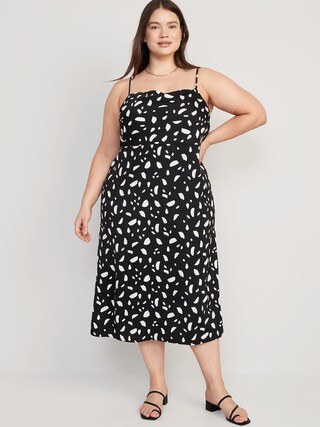 Cowl-Neck Printed Satin Midi Slip Dress for Women | Old Navy (US)