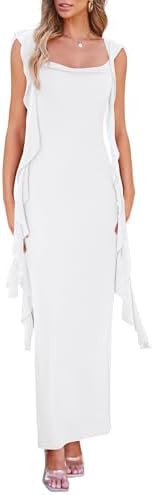 PRETTYGARDEN Women's 2026 Summer Wedding Guest Dress Sleeveless Ruffle Formal Cocktail Party Maxi... | Amazon (US)