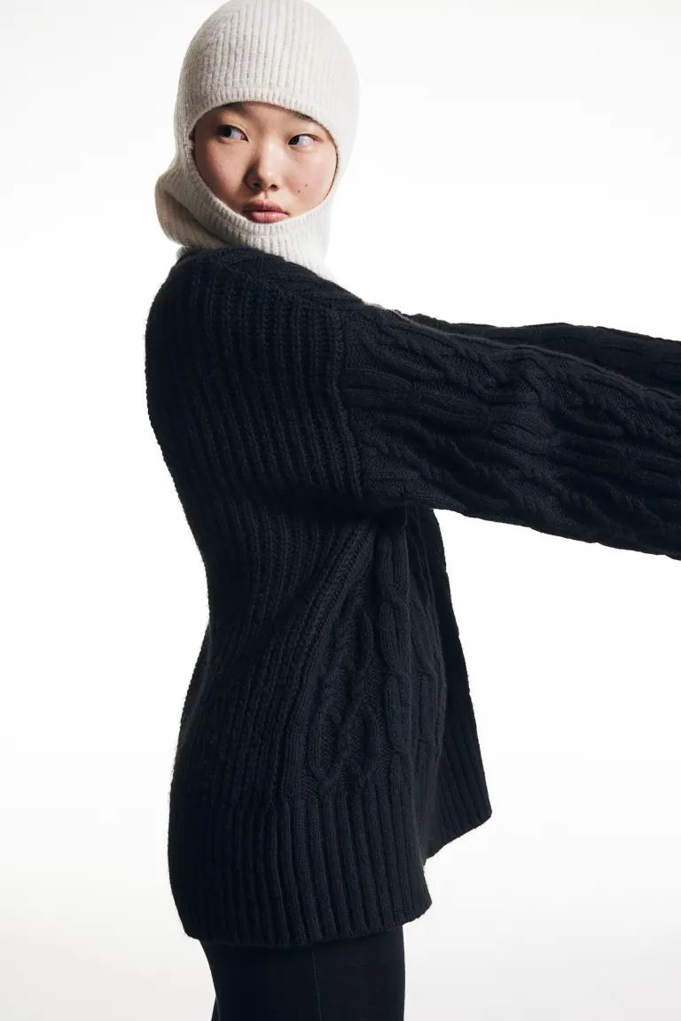 Cable-knit jumper - Black - Ladies | H&M GB | H&M (UK, MY, IN, SG, PH, TW, HK)