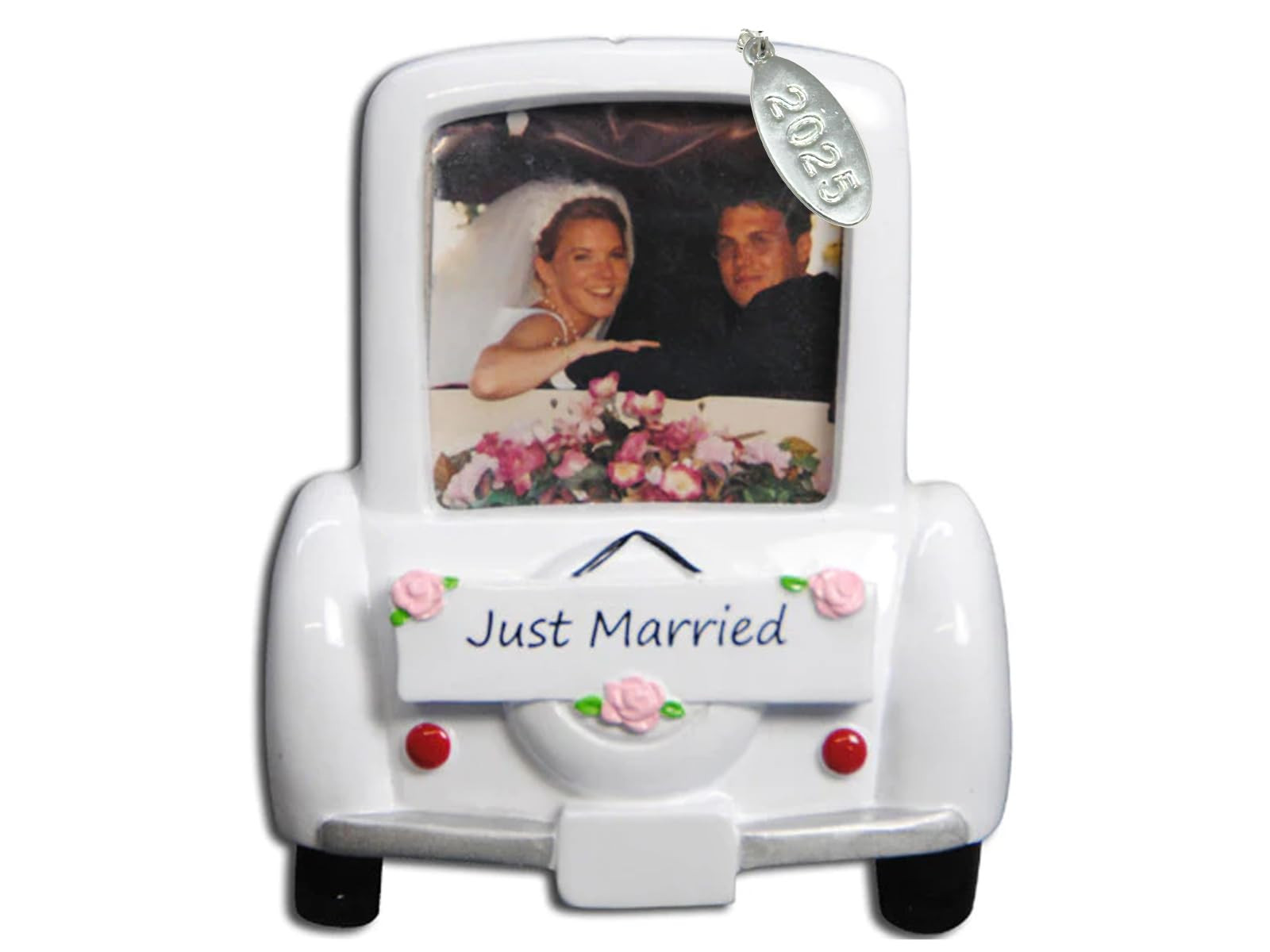2025 Our First Christmas Ornament Wedding Car Picture Frame Ornament with Bride and Groom - Easy ... | Amazon (US)
