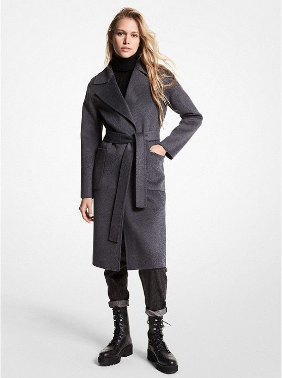 Wool Blend Wrap Coat | Michael Kors US