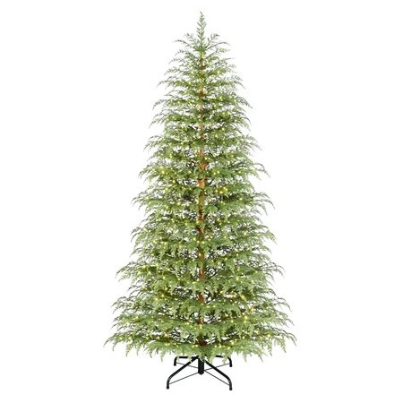 My Texas House 7.5' Pre-Lit Cypress Green Artificial Christmas Tree with 500 Warm White Twinkle LED Lights and Stand | Walmart (US)