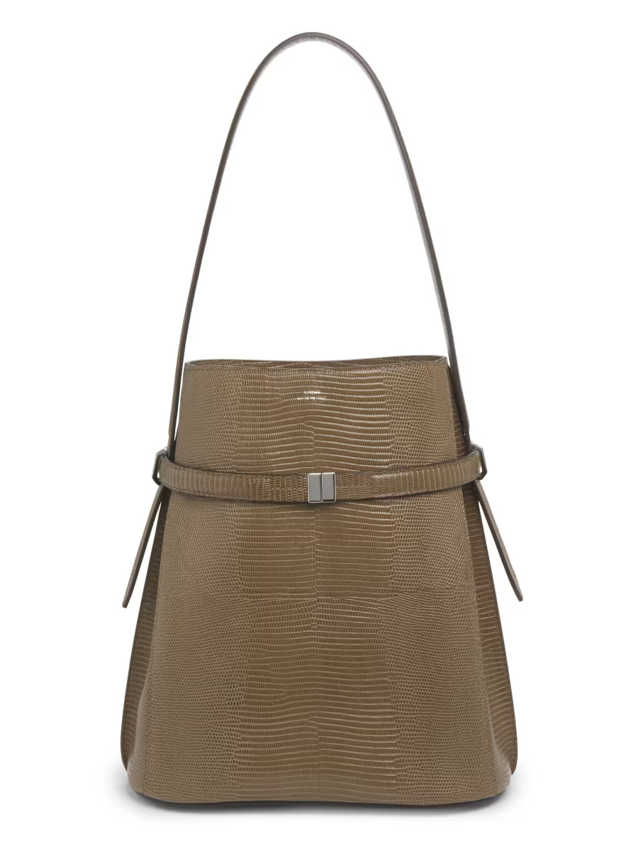 Belted Lizard-Embossed Bucket Bag | Saks Fifth Avenue