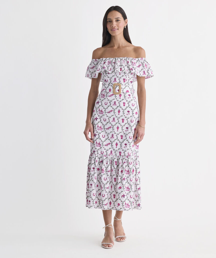 Kentucky Derby Francine Off-Shoulder Dress | vineyard vines