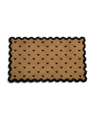 20x34 Tiny Hearts Scallop Edge Coir Doormat | TJ Maxx