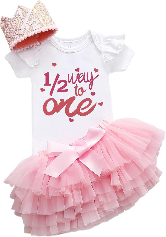 1/2 birthday girl Happy photoshoot half Birthday sweet girl way to one baby outfit | Amazon (US)
