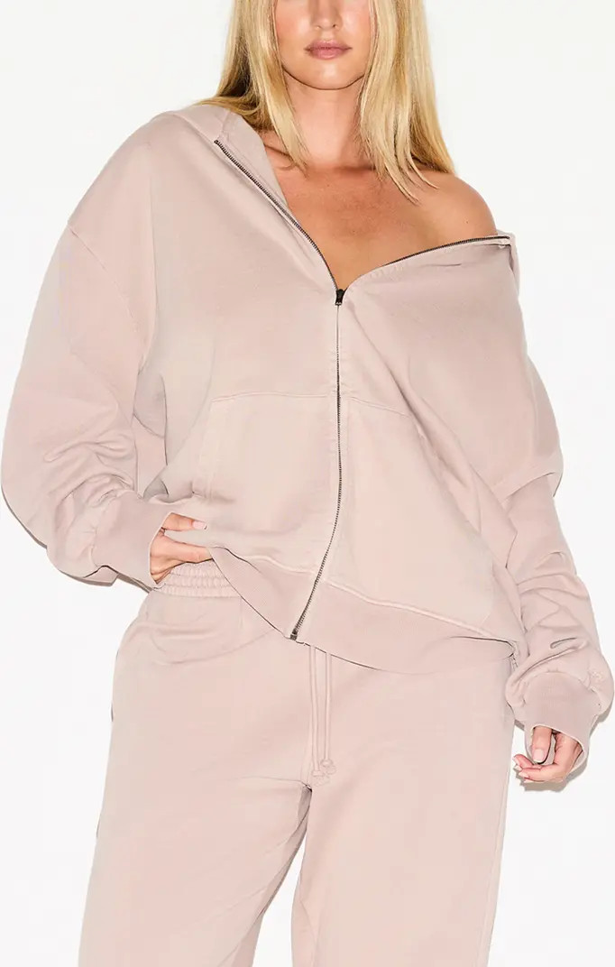 Boxy Zip-Up Fleece Hoodie | Nordstrom