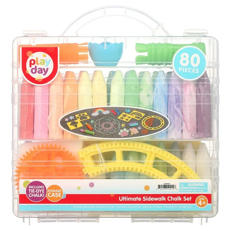 Play Day Ultimate Sidewalk Chalk Set, 80 Pieces | Walmart (US)