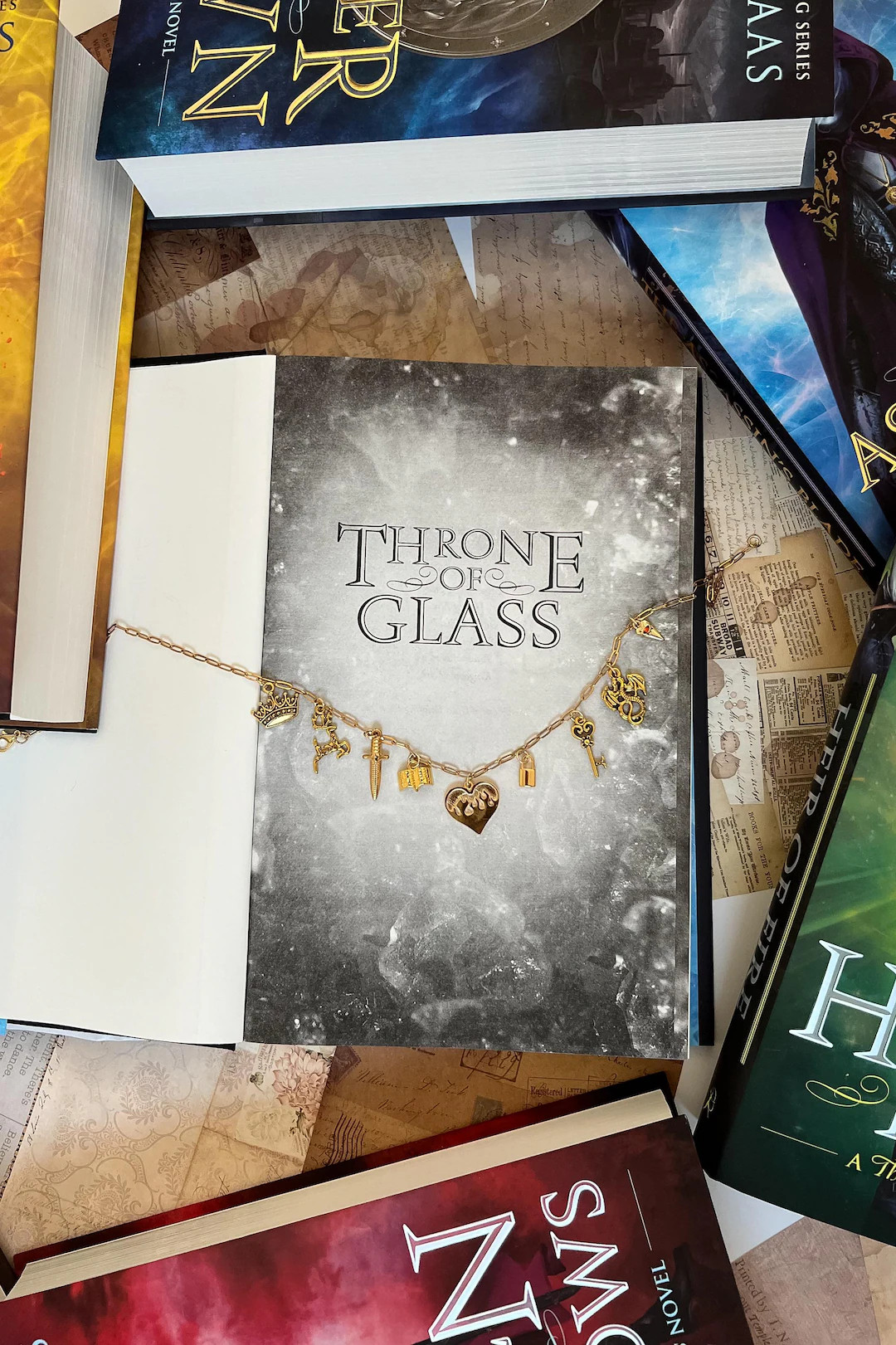 Throne of Glass Inspired Necklace, Charm Necklace, Throne of Glass, Throne of Glass Merch, Firehe... | Etsy (US)