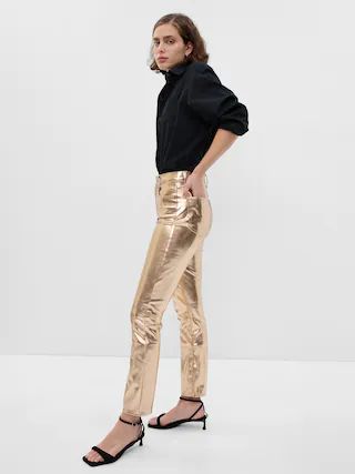 High Rise Faux-Leather Vintage Slim Jeans | Gap (US)