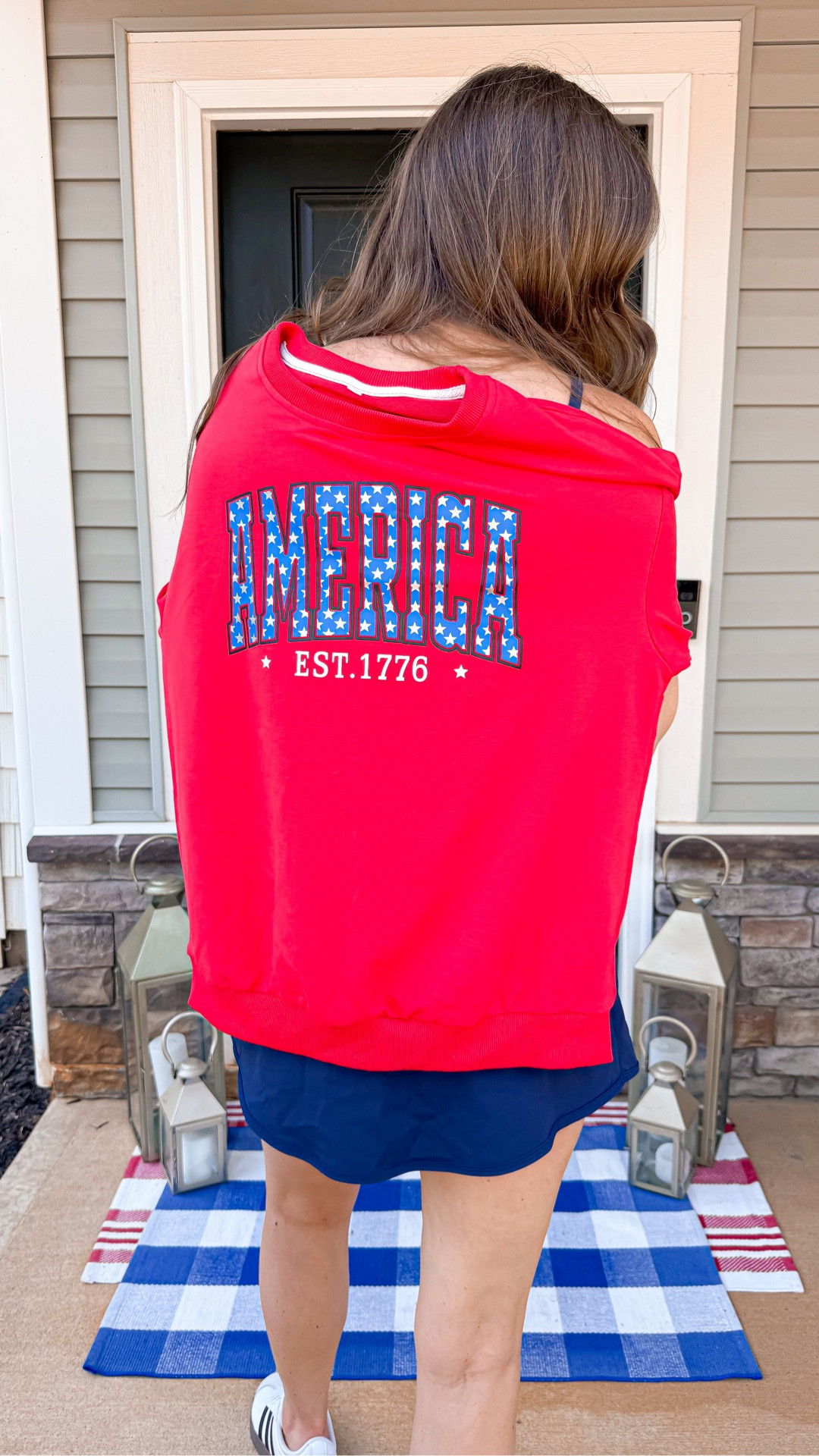 MDW outfit idea 🇺🇸🇺🇸

American sweatshirt, blue active skort, casual sneakers, Amazon fashion, Walmart fashion, red purse , Fourth of July outfit

#LTKActive #LTKSeasonal #LTKootd
