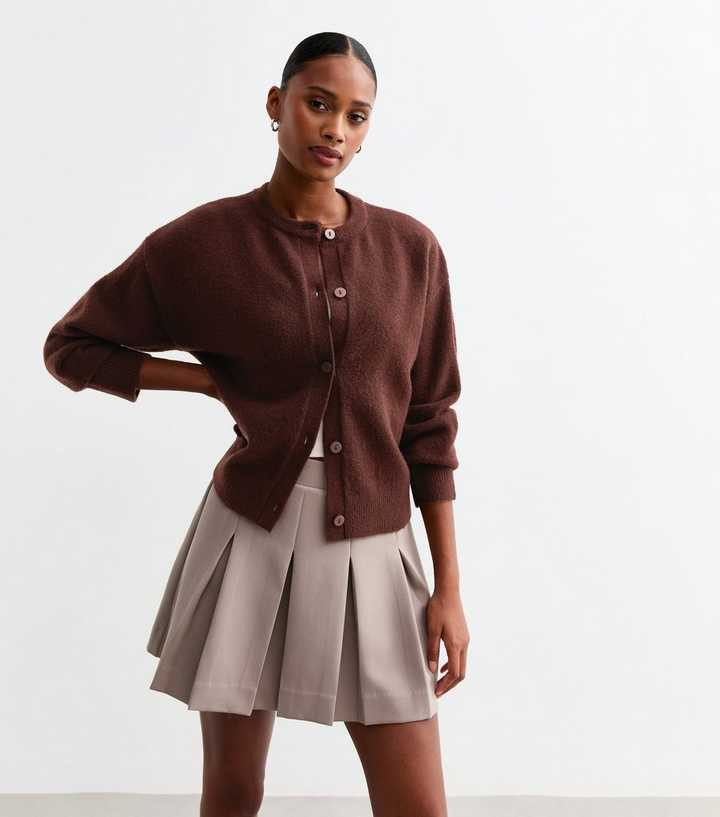 Burgundy Soft Knit Crew Neck Cardigan
						
						Add to Saved Items
						Remove from Saved Ite... | New Look (UK)