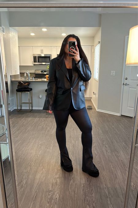 Workwear ootd 🖤
All black outfit 
Blazer
Faux leather pants size M
Revolve sale
Faux leather blazer size M

#LTKfindsunder100 #LTKworkwear #LTKstyletip