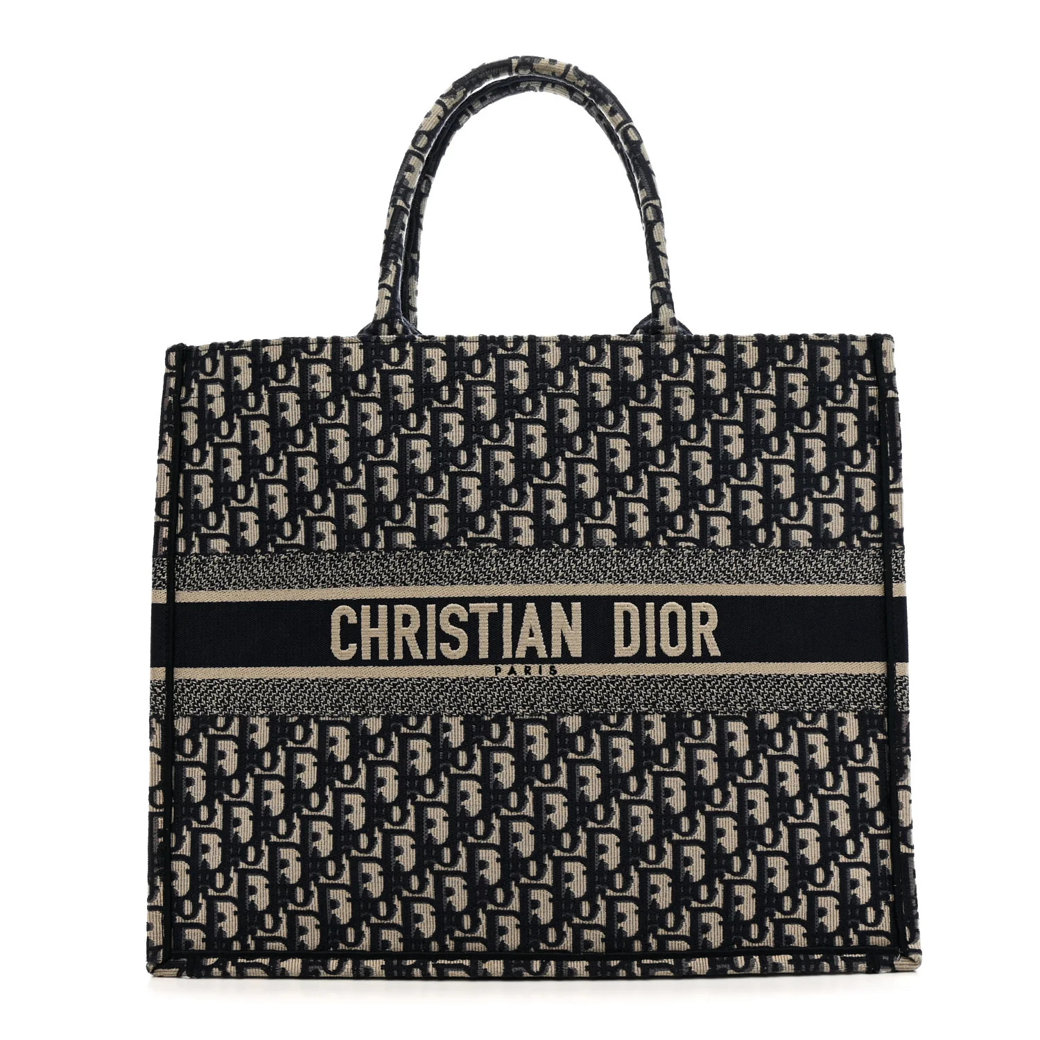 Oblique Large Book Tote Blue Multicolor | FASHIONPHILE (US)