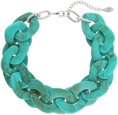 Bocar Statement Chunky Acrylic Cuban Choker Necklace Fashion Bib Collar Chain Necklace for Women(... | Amazon (US)