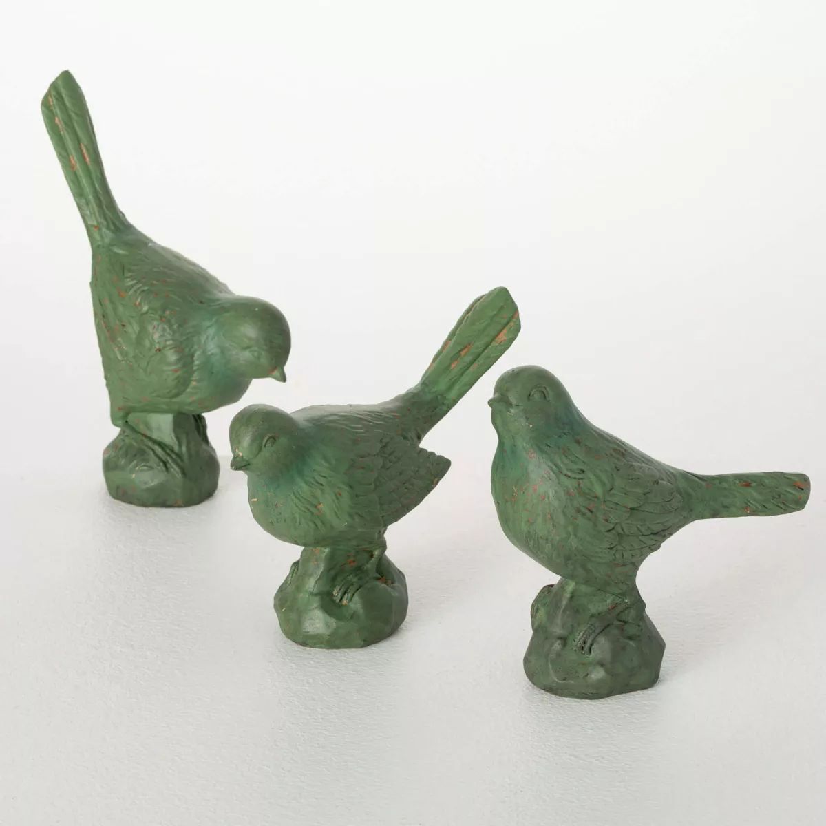 Sullivans 6", 5.5" & 8.25" Green Bird Figurine Set of 3, Resin | Target