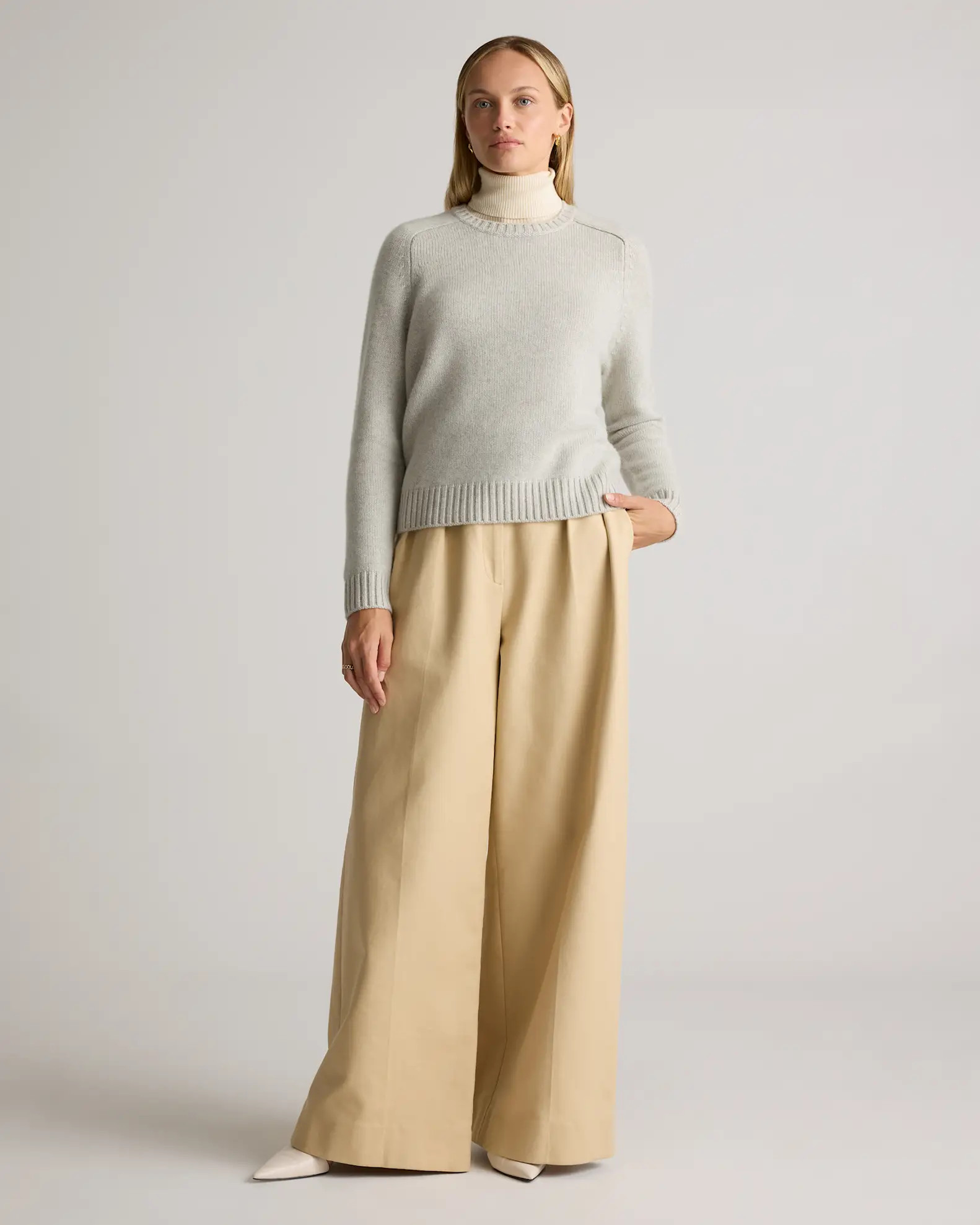 Luxe Baby Cashmere Crewneck Sweater in Pearled Ivory | Quince